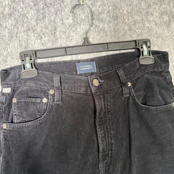 Citizens of Humanity Paloma High Rise Wide Leg Pants Black Corduroy 26 - Picture 10 of 10